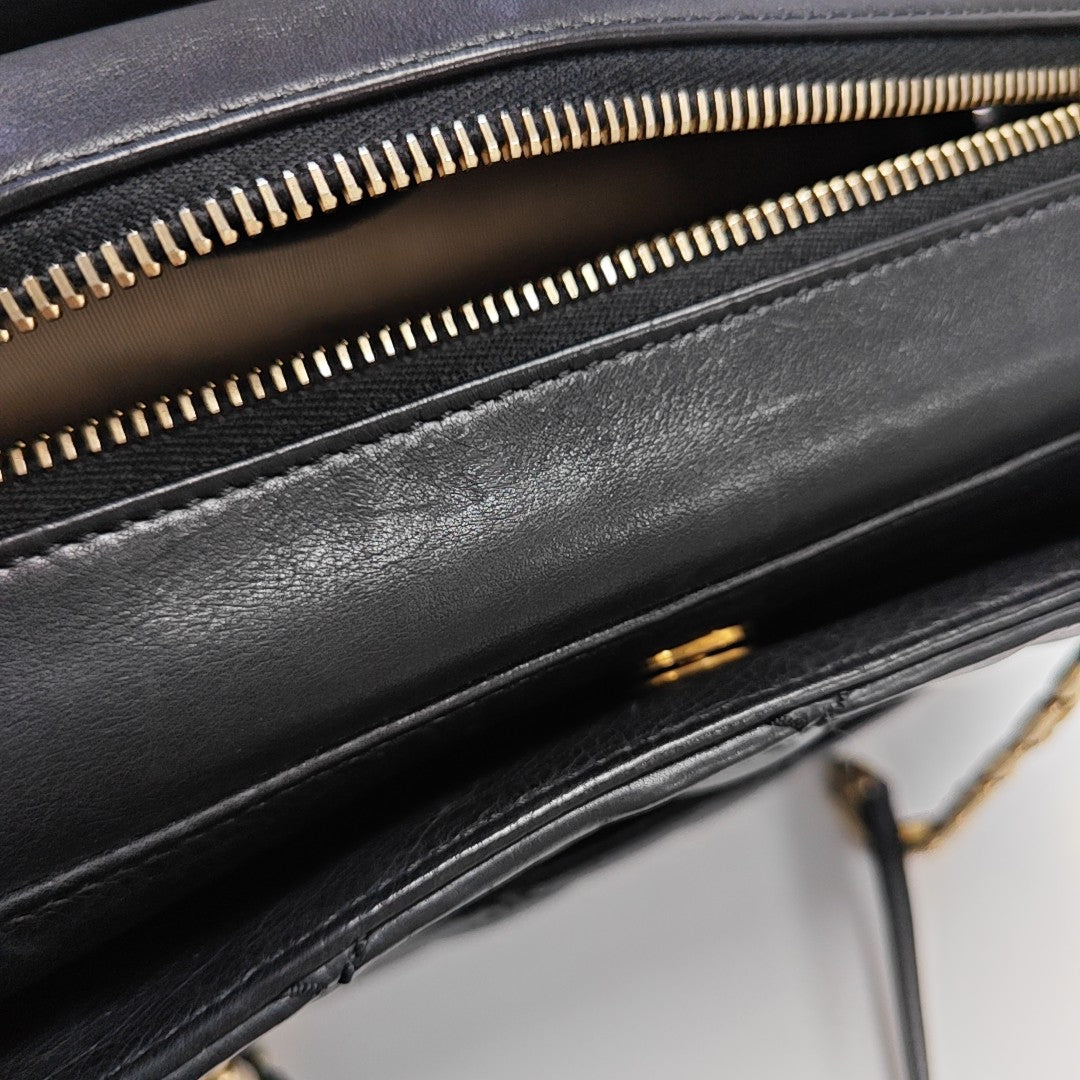 Quilted Calfskin Tote Bag Black