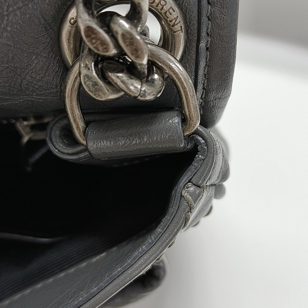 NIKI Medium Chevron Calfskin Gray