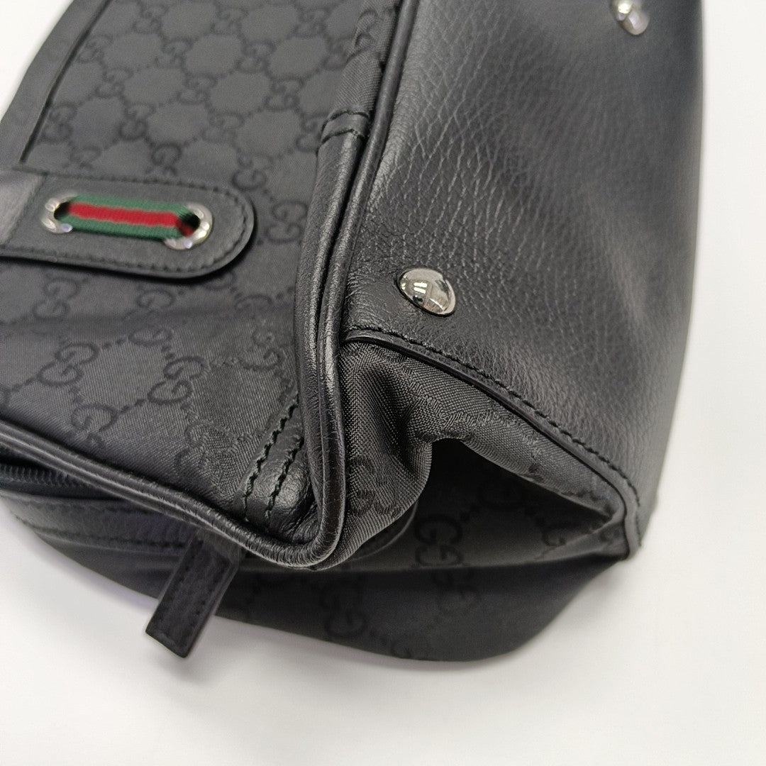 Monogram Canvas Shoulder Bag Black