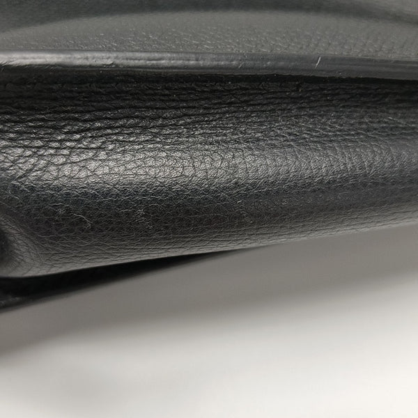Leather Top Handle Bag Black