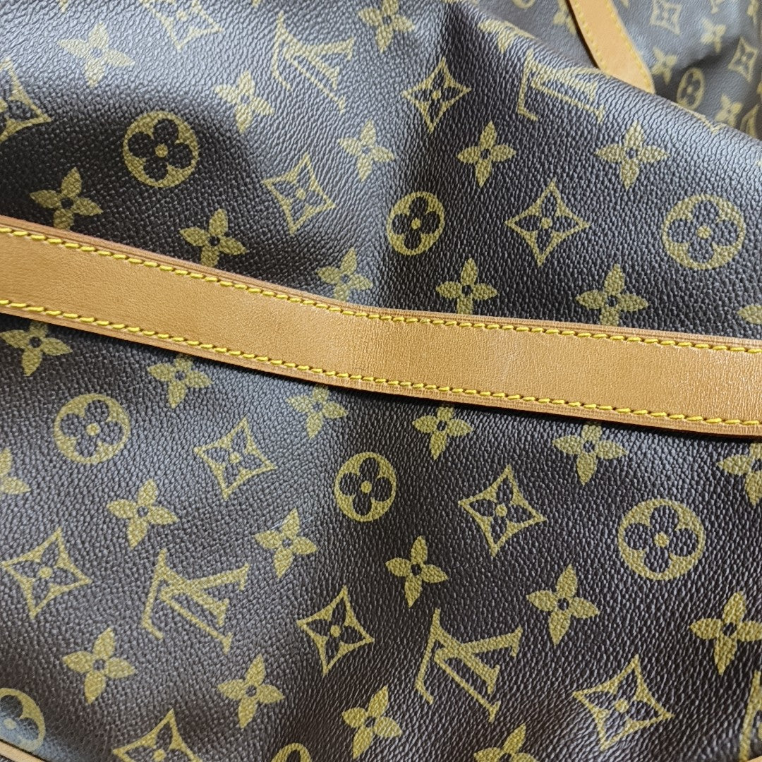 KEEPALL 60 Monogram Coated Canvas Brown