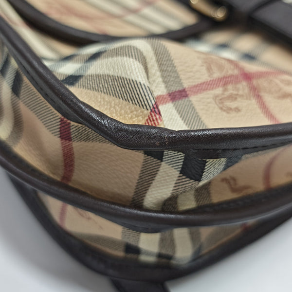 Coated Canvas Shoulder Bag Beige