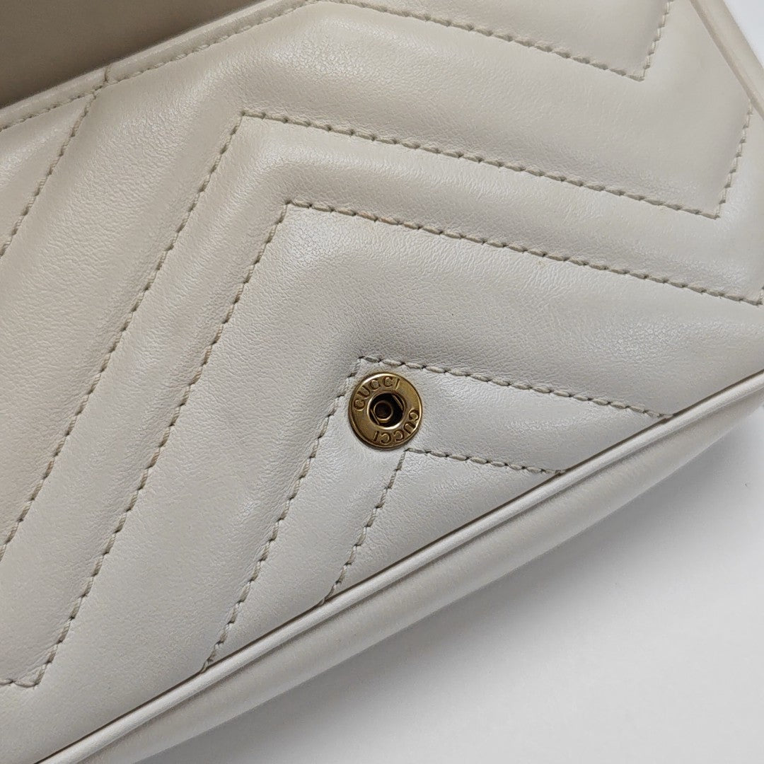 GG Marmont Mini Quilted Calfskin White