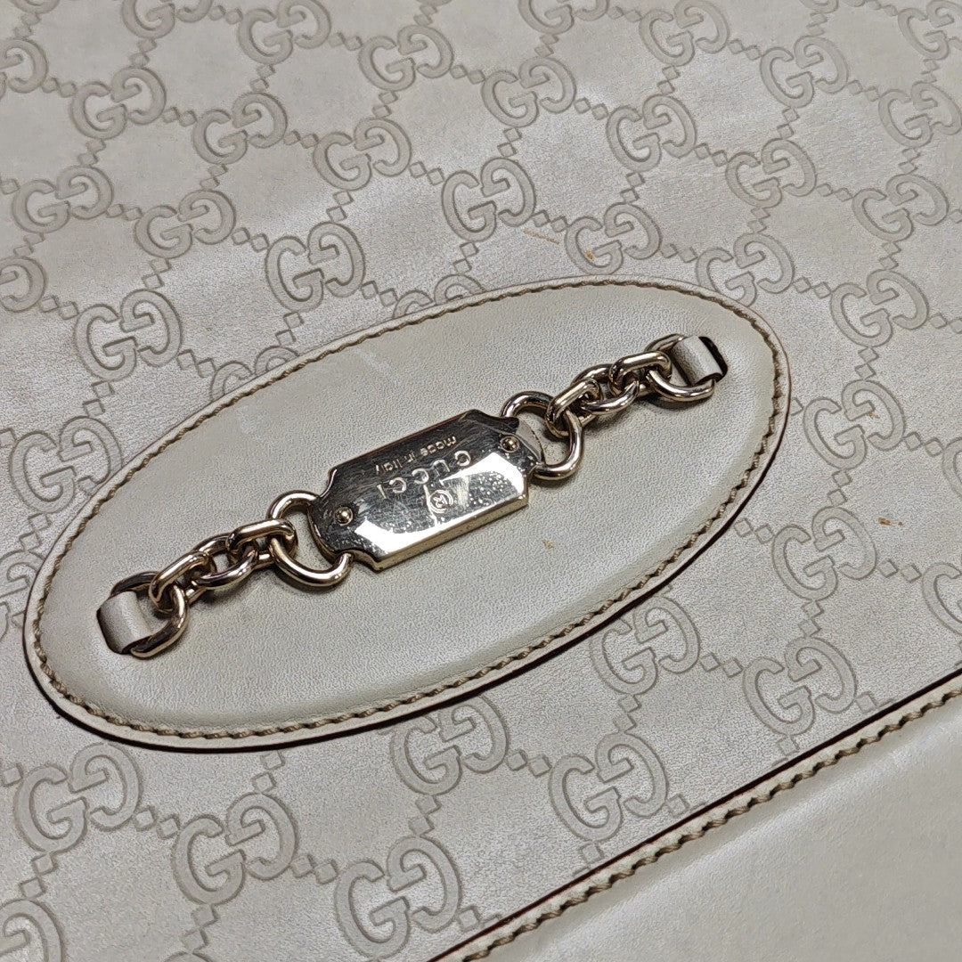 Monogram Calfskin Top Handle Bag White