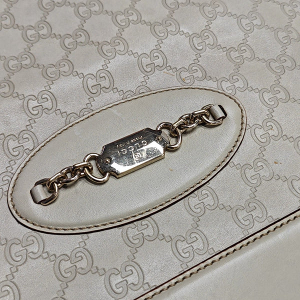 Monogram Calfskin Top Handle Bag White