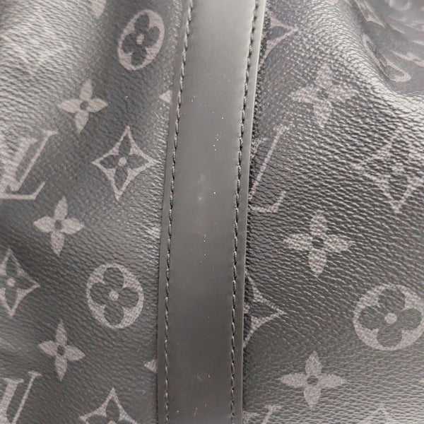 KEEPALL 55 Monogram Coated Canvas Black