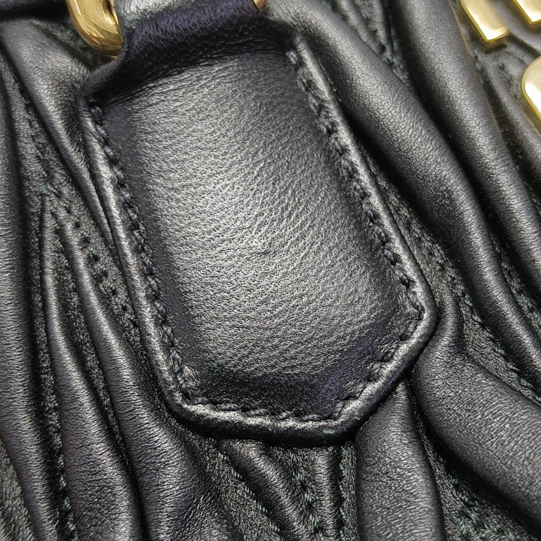 Arcadie Matelassé Large Quilted Lambskin Black