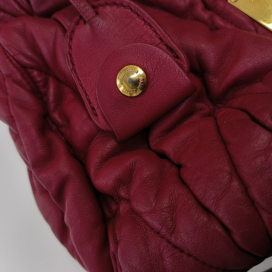 Quilted Lambskin Shoulder Bag Red