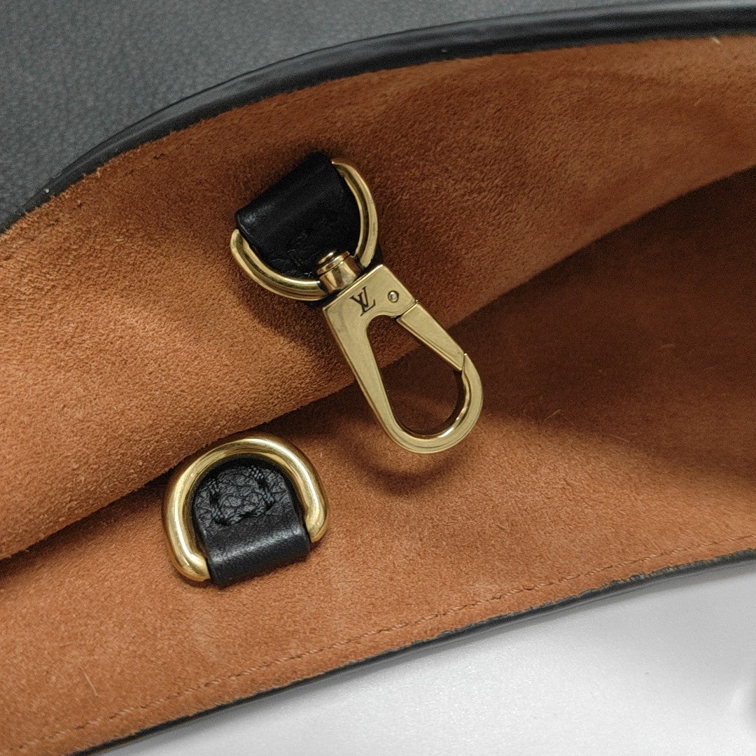 LOW KEY HOBO MM Monogram Calfskin Black
