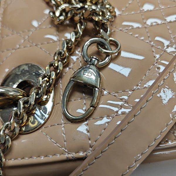 Lady Dior Mini Cannage Patent Leather Pink