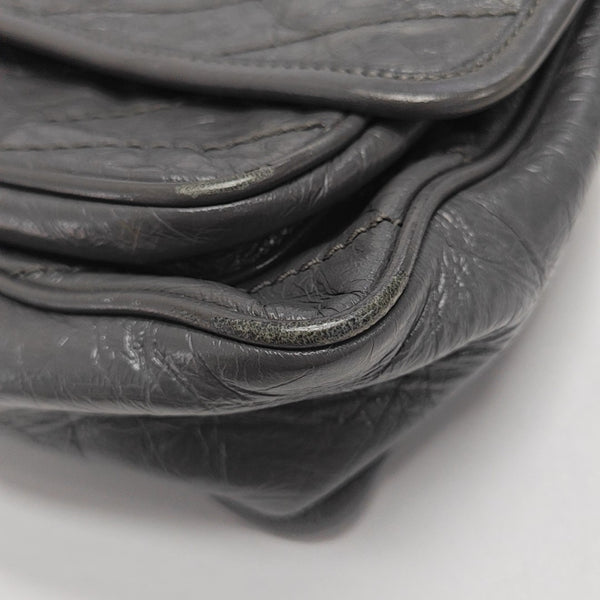 NIKI Small Chevron Calfskin Gray
