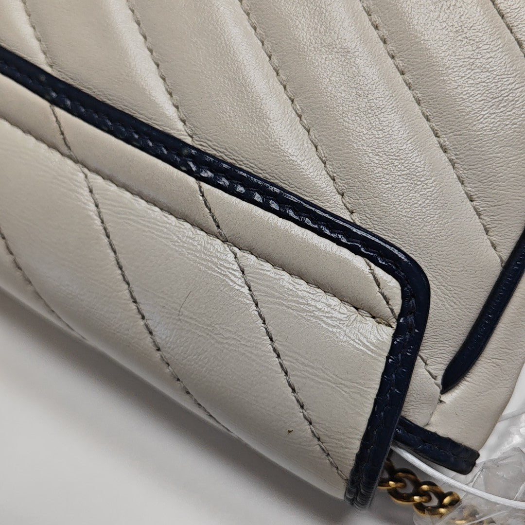 GG Marmont Super Mini Quilted Calfskin White
