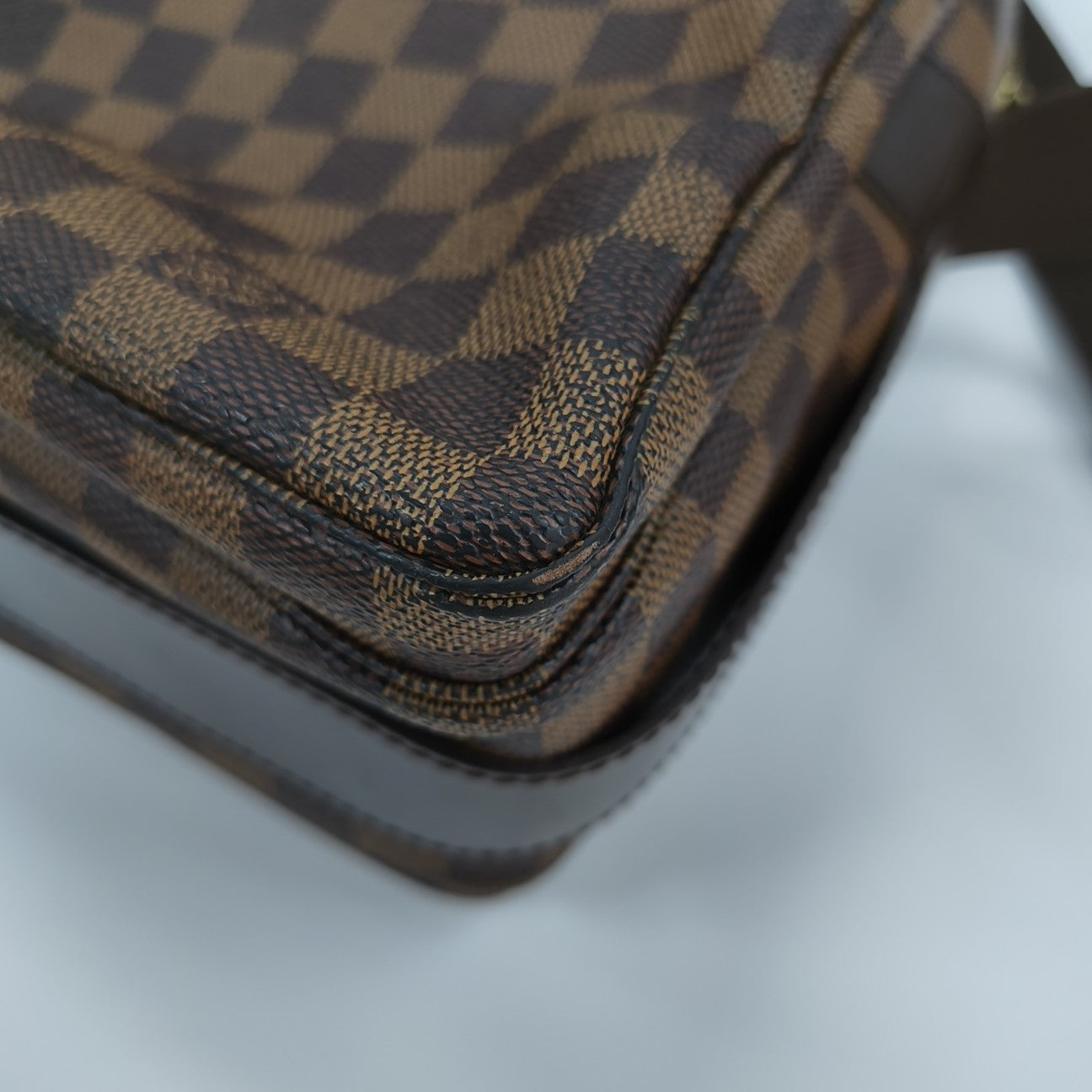 NAVIGLIO MM Damier Ebene Coated Canvas Brown