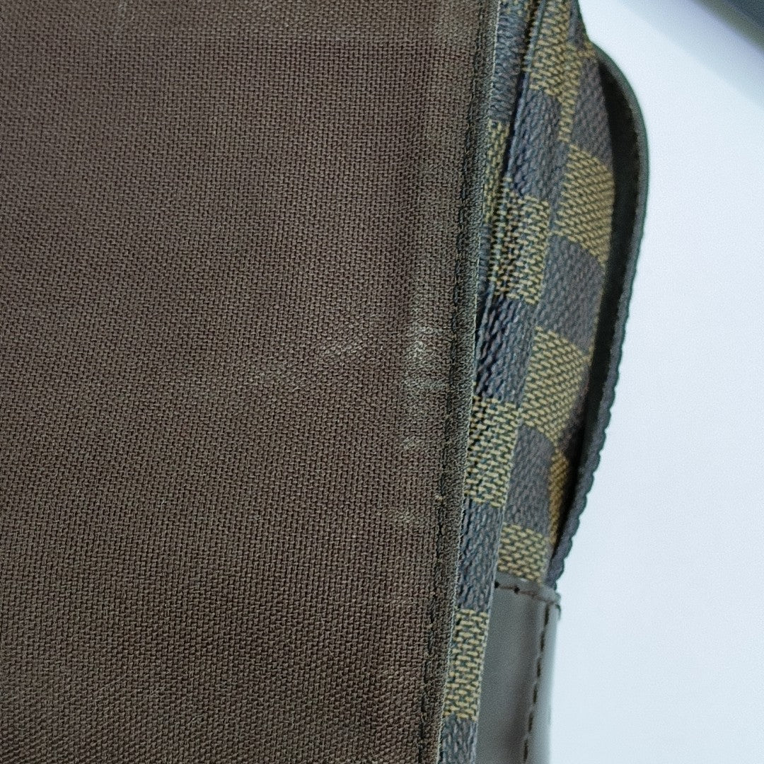NAVIGLIO MM Damier Ebene Coated Canvas Brown