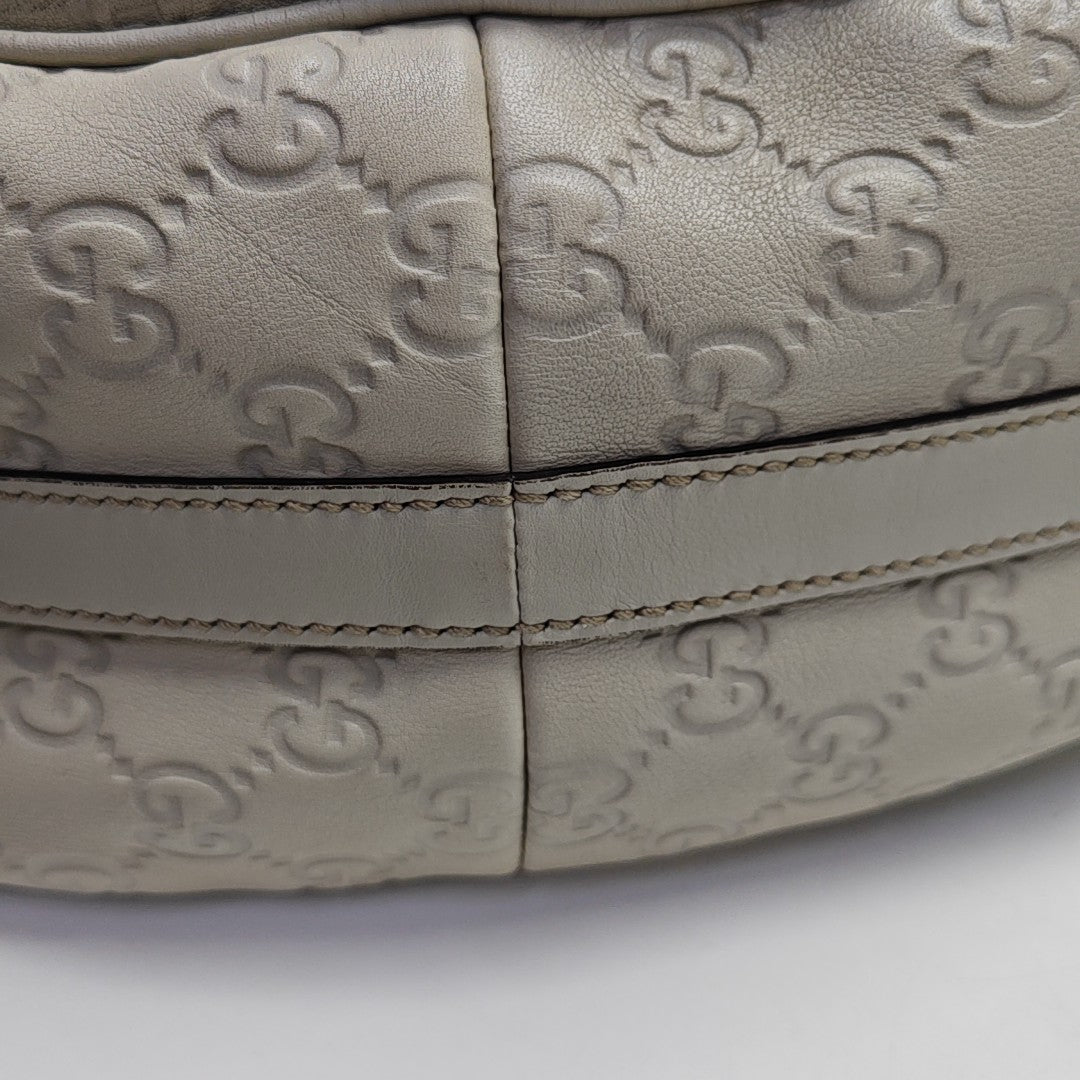 Monogram Leather Top Handle Bag Beige
