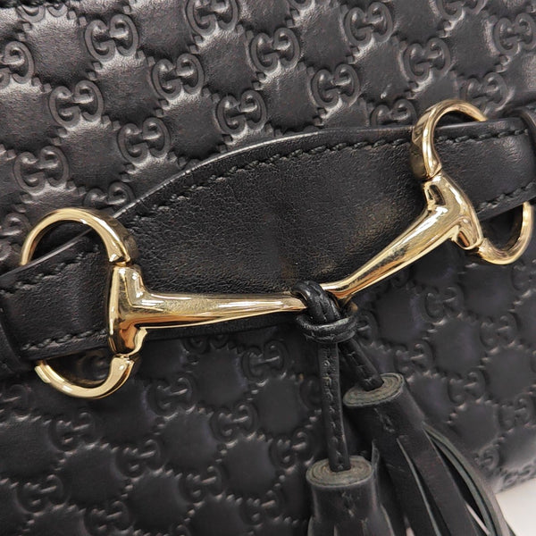 Emily Chain Mini Monogram Calfskin Black