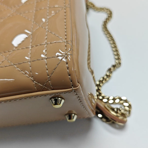 Lady Dior Mini Cannage Patent Leather Pink