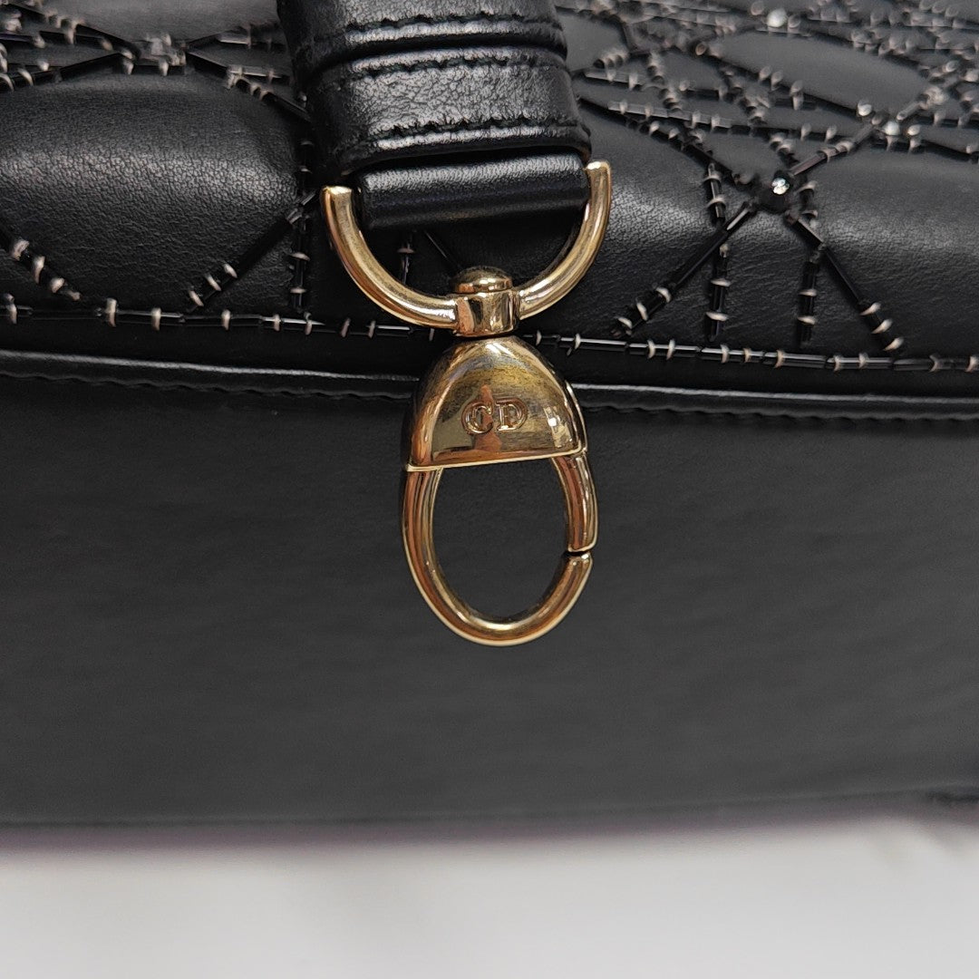 Lady Dior Medium Cannage Lambskin Black