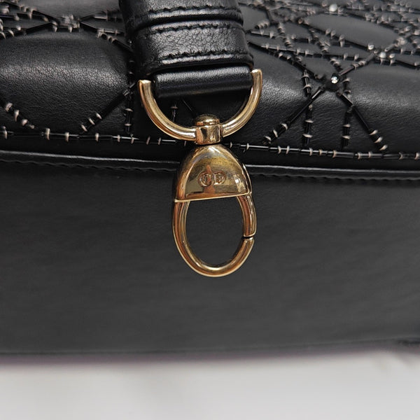 Lady Dior Medium Cannage Lambskin Black