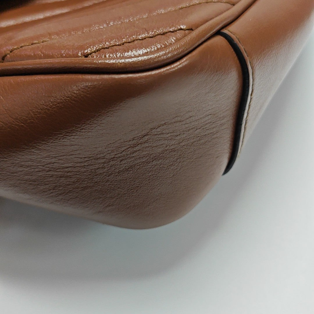 GG Marmont Medium Quilted Calfskin Brown