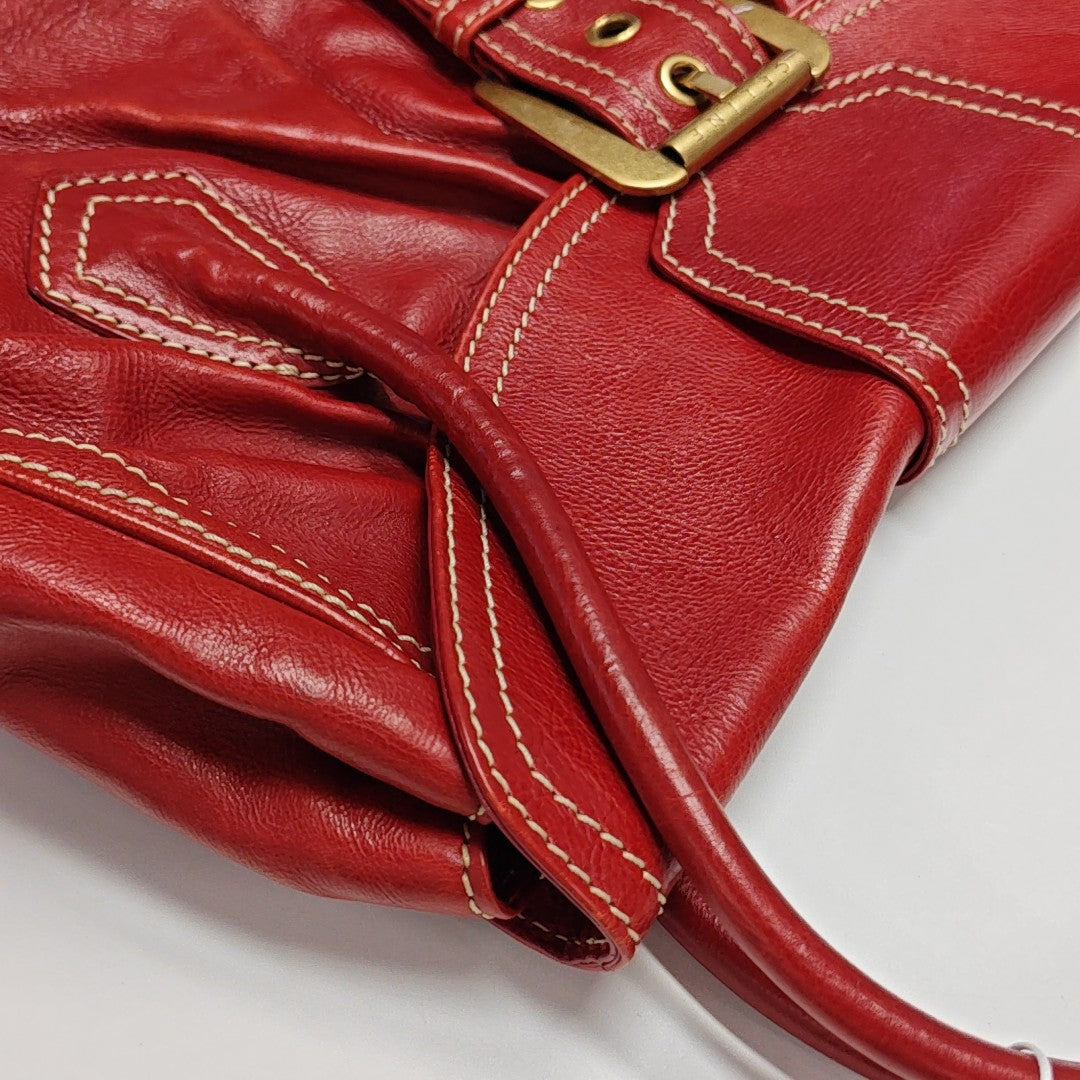 Calfskin Top Handle Bag Red