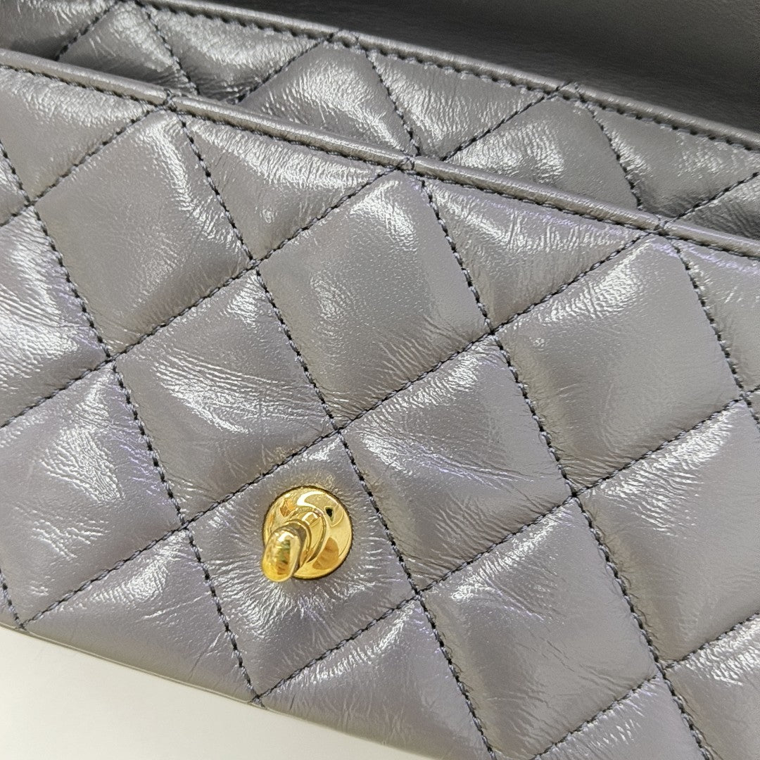Quilted Lambskin Gray