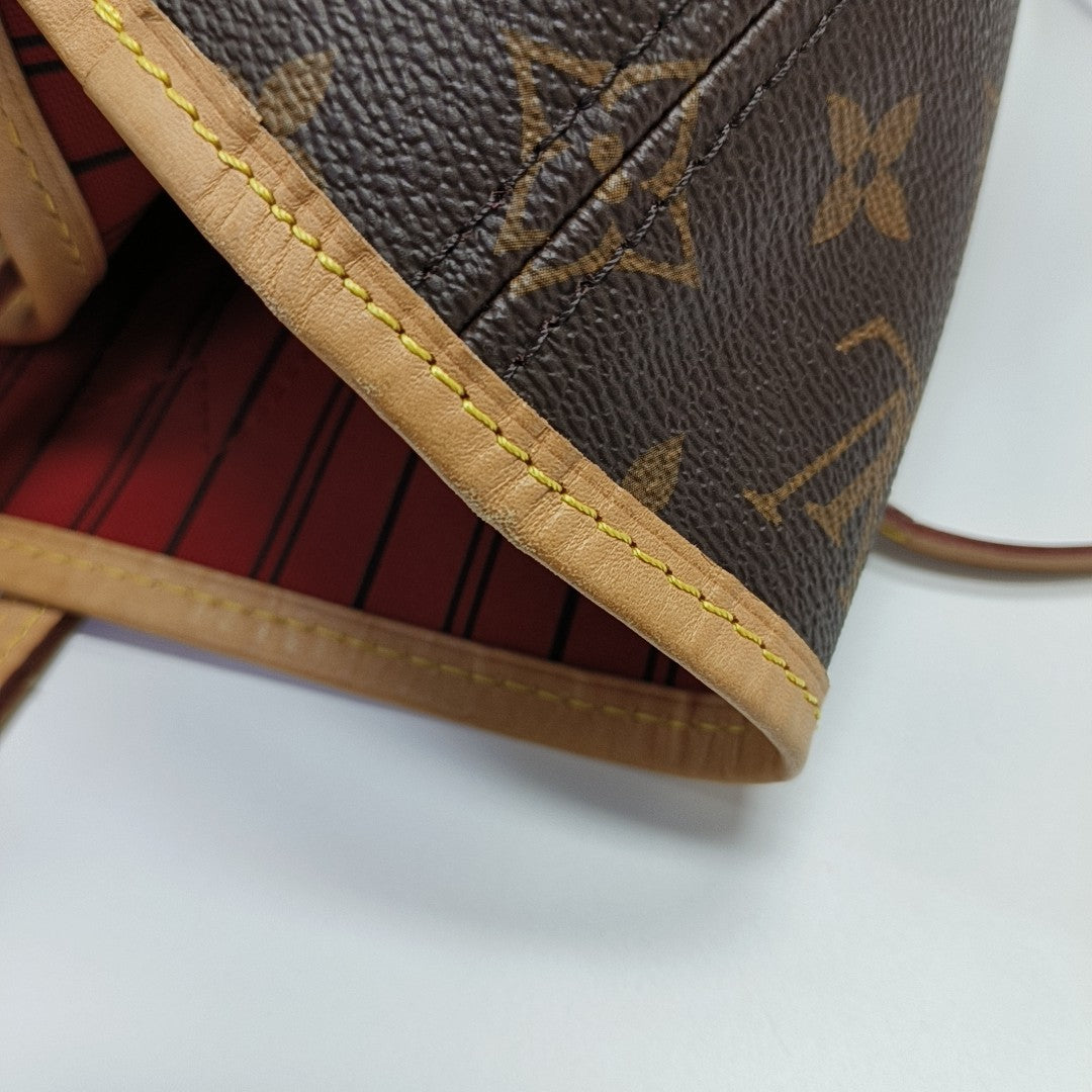 NEVERFULL MM Monogram Coated Canvas Brown