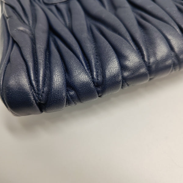 Quilted Lambskin Clutch Blue