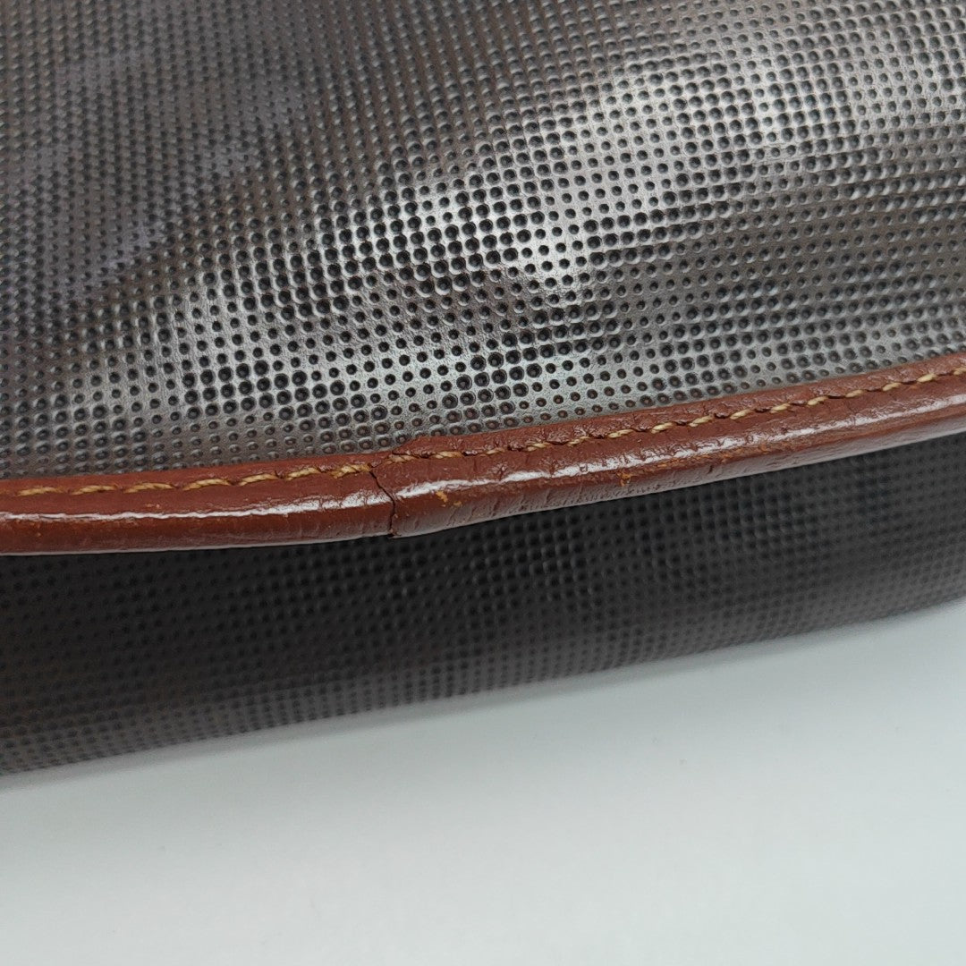 Coated Canvas Crossbody Bag Brown