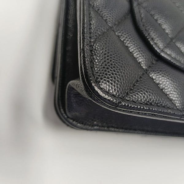 WOC Quilted Grained Calfskin Black
