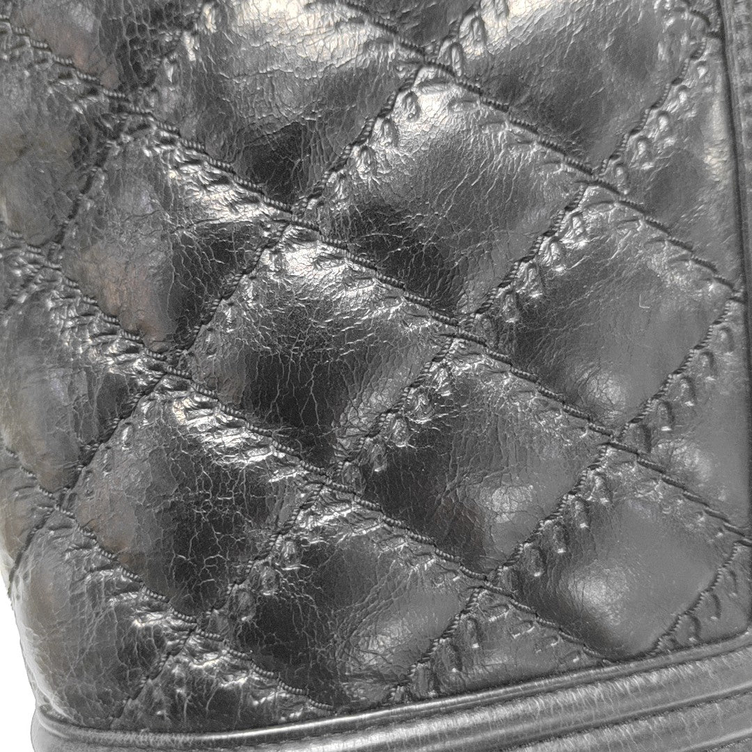 BOY CHANEL Medium Quilted Calfskin Black