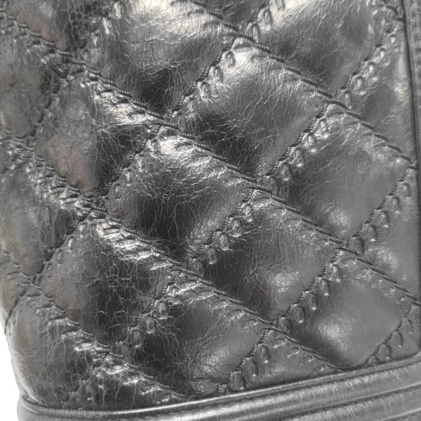 BOY CHANEL Medium Quilted Calfskin Black