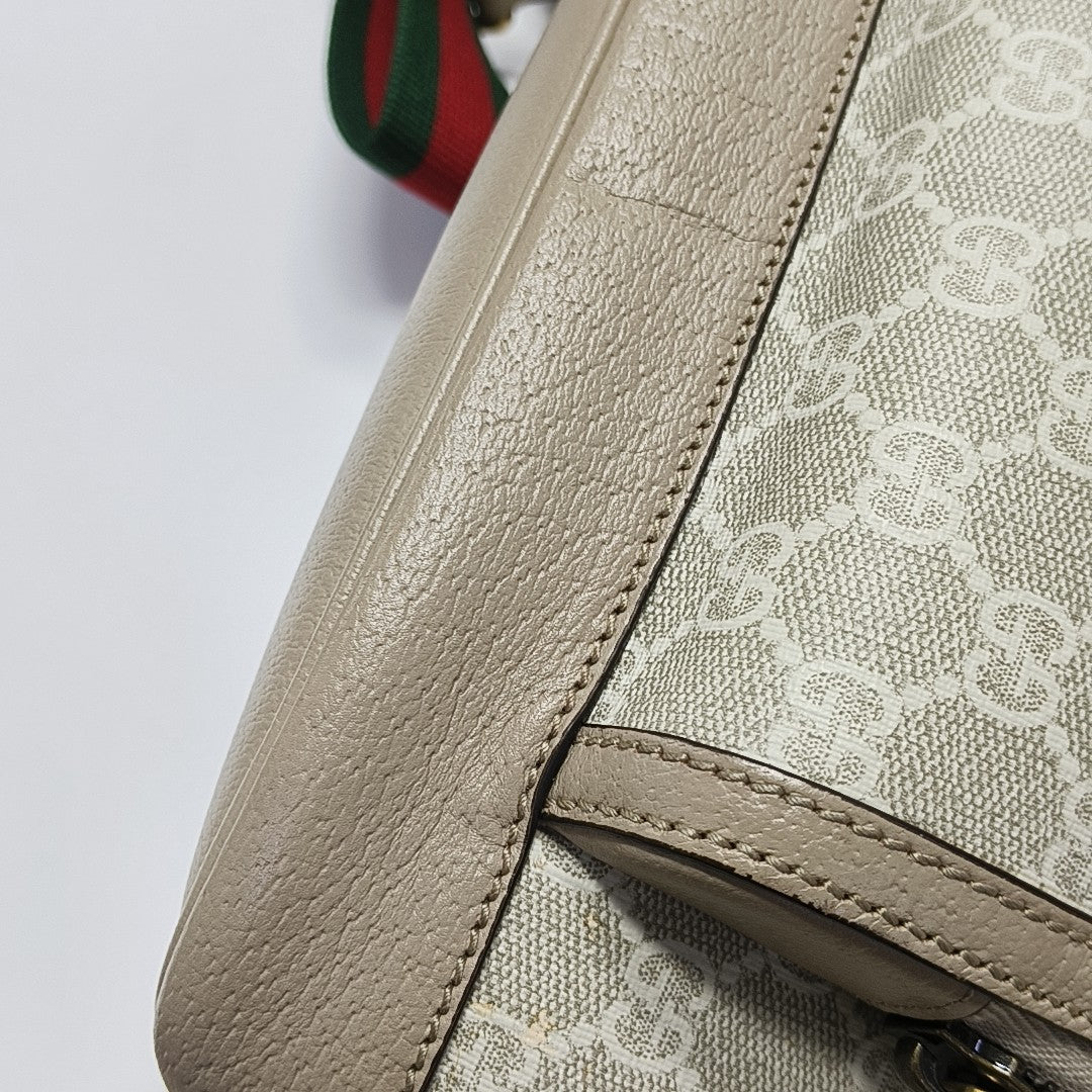 Monogram Coated Canvas Backpack Beige