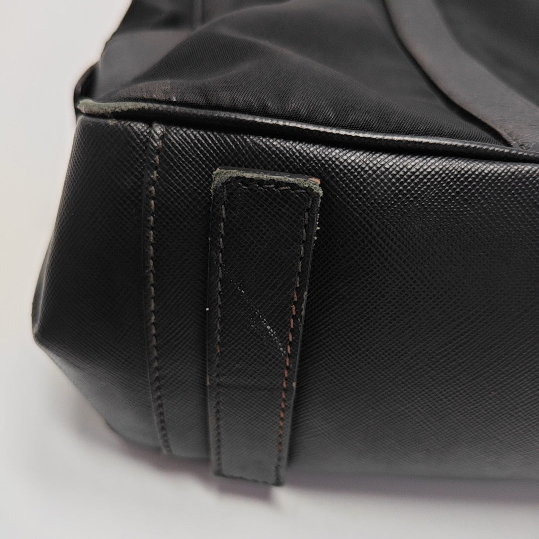 Nylon Top Handle Bag Black