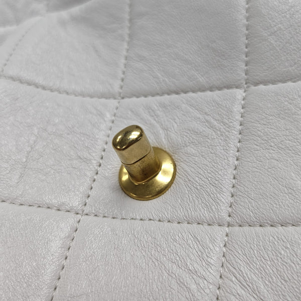 Quilted Lambskin Backpack White