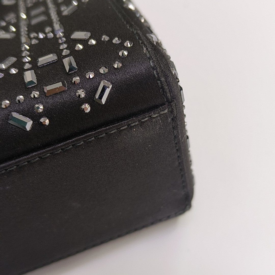 Lady Dior Mini Cannage Silk Satin Black