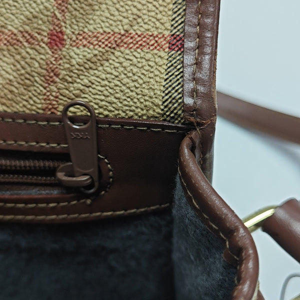Coated Canvas Shoulder Bag Beige