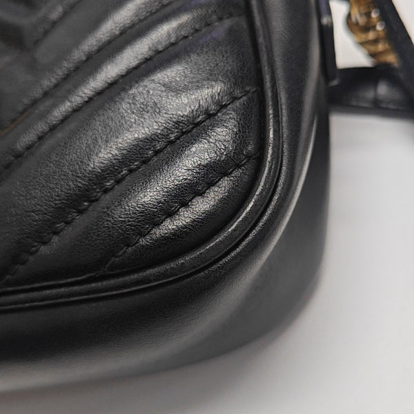 GG Marmont Small Quilted Calfskin Black