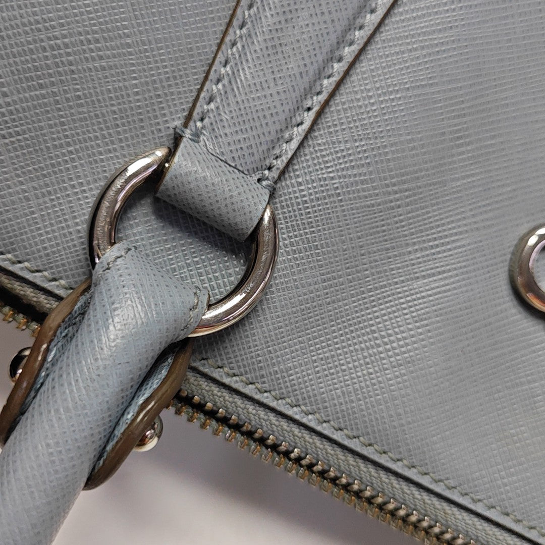Calfskin Top Handle Bag Blue