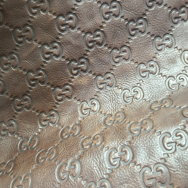 Monogram Calfskin Top Handle Bag Brown