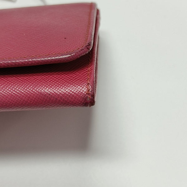 Fold Wallet Saffiano Calfskin Red Wallet