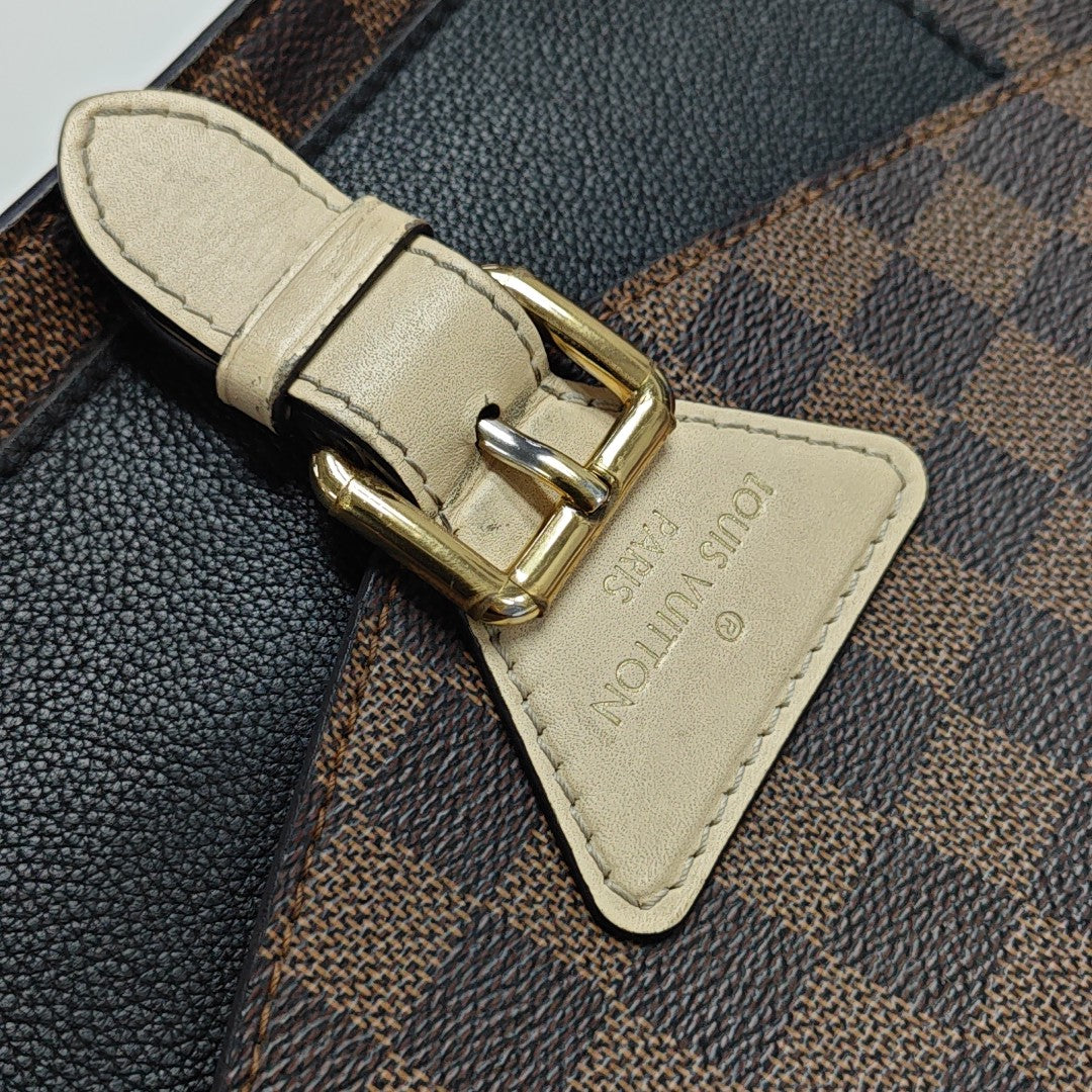 BEAUMARCHAIS Damier Ebene Coated Canvas Brown
