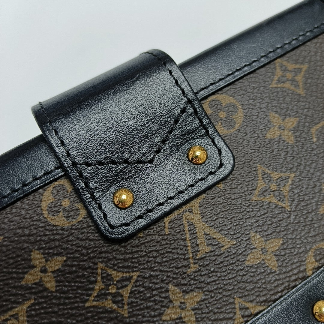 PETITE MALLE Monogram Coated Canvas Brown