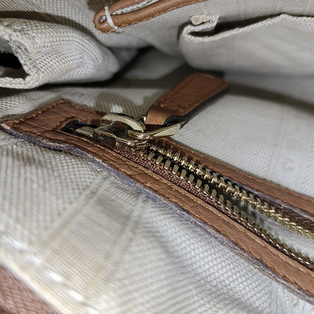 Calfskin Top Handle Bag Brown