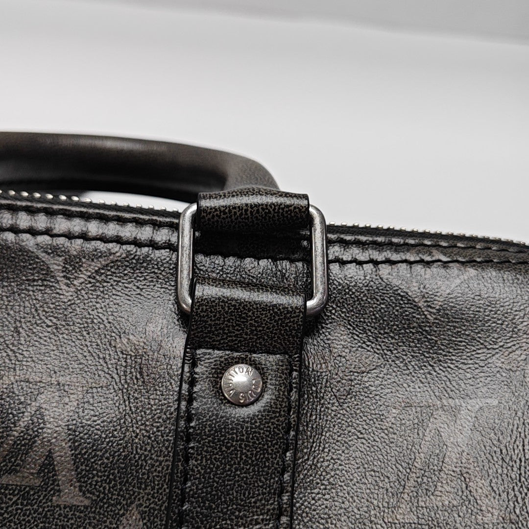 KEEPALL Monogram Calfskin Black