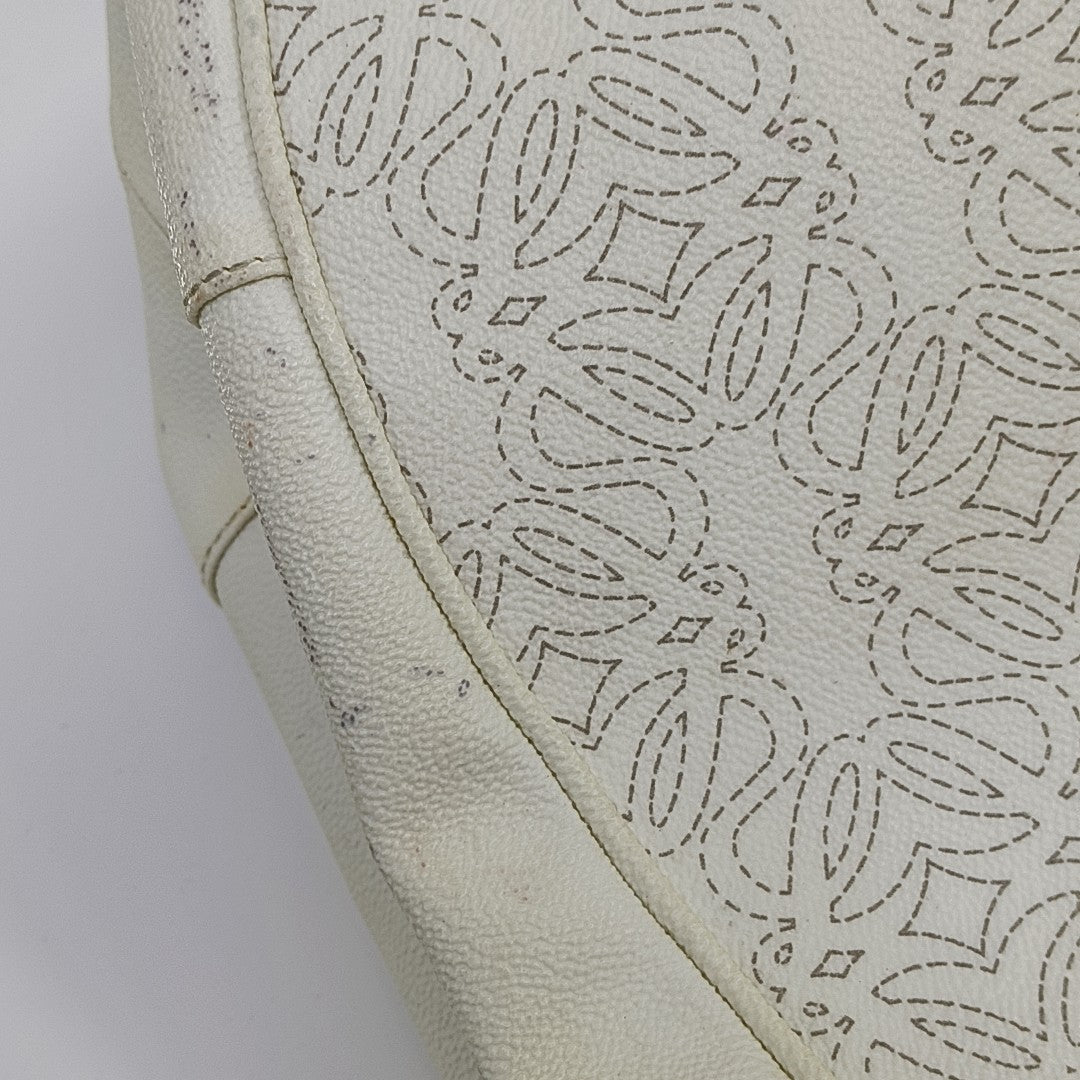 Monogram Calfskin Shoulder Bag White