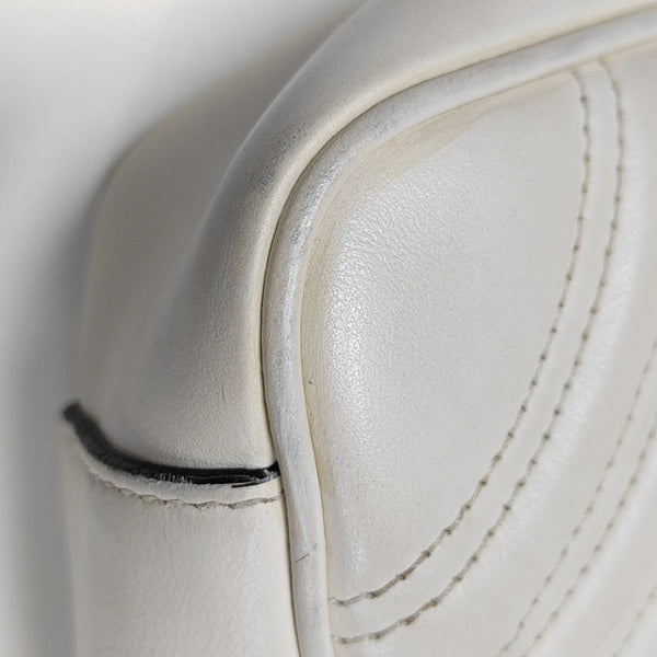 GG Marmont Medium Quilted Calfskin White
