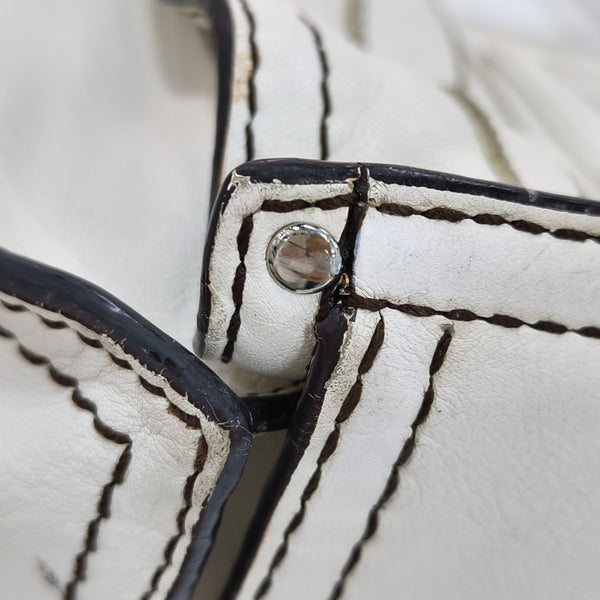 Quilted Calfskin Tote Bag White