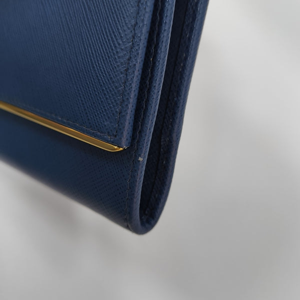 Calfskin Clutch Large Blue