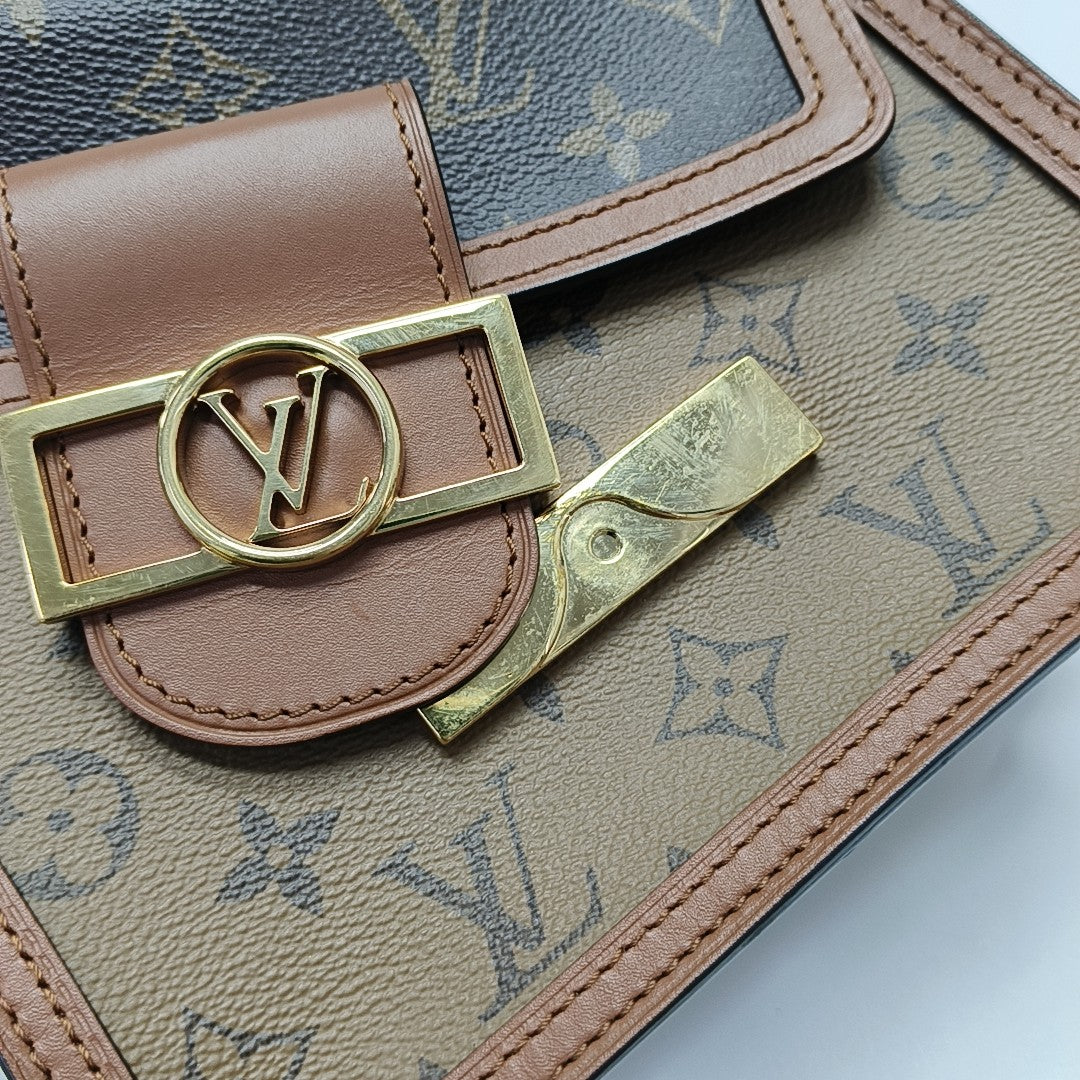 DAUPHINE Mini Monogram Coated Canvas Brown